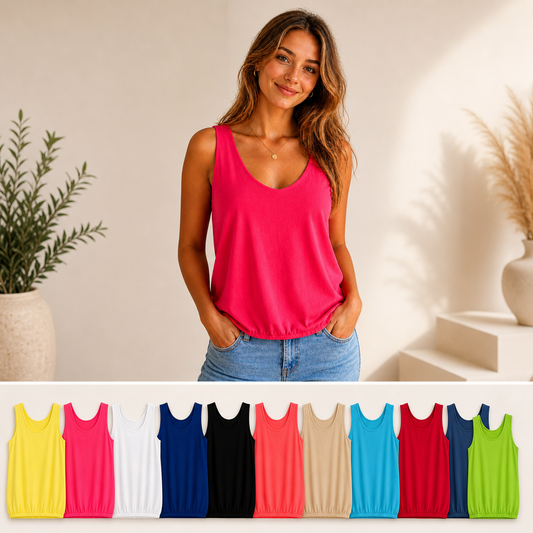 🌸 Top mit Gummibund – lässig, bequem & feminin 🌸
