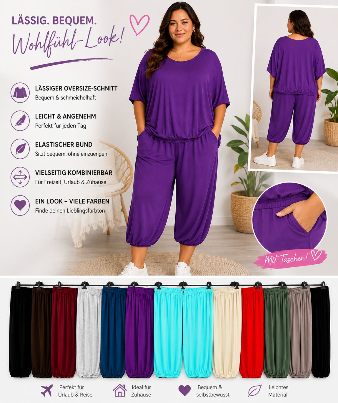 💜✨ Oversize Capri-Hose – Dein neuer Wohlfühl-Look! ✨💜
