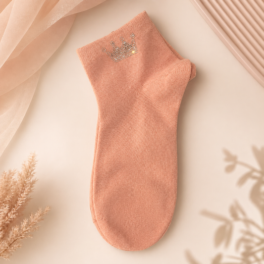 Strass-Söckchen mit Krone 👑 | Größe 38–41 | 4 Farben