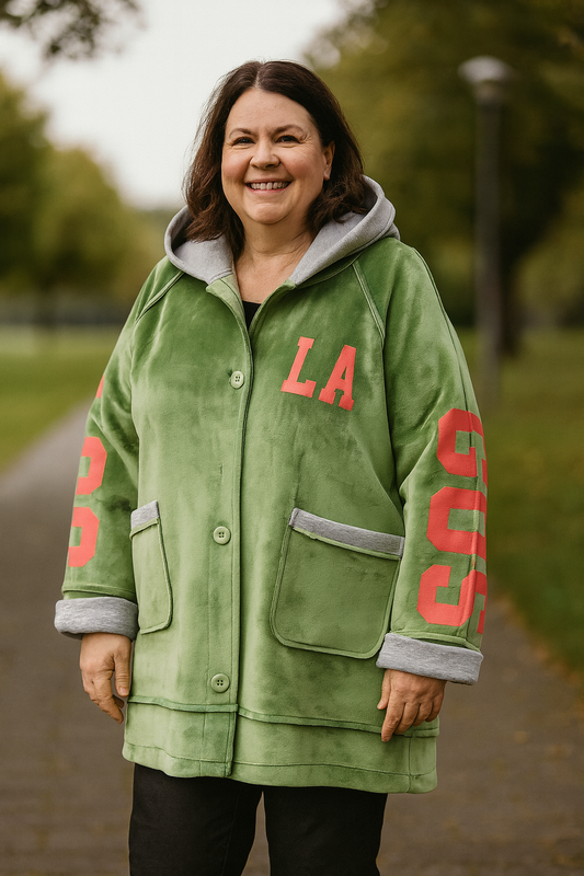Kapuzen-Jacke „Los Angeles“ – Gr. 48–54 🤍🧥✨