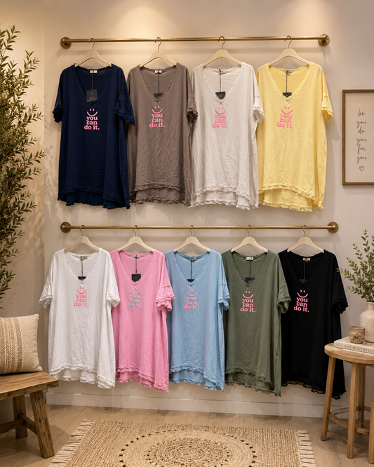 💖 Oversize Shirt „You Can Do It“ | Gr. 42–46 | 9 Farben ✨