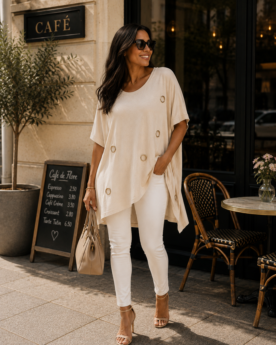 ✨ Oversize Shirt mit Ösen-Design Gr. 38–46 – locker, lässig & bequem 💛