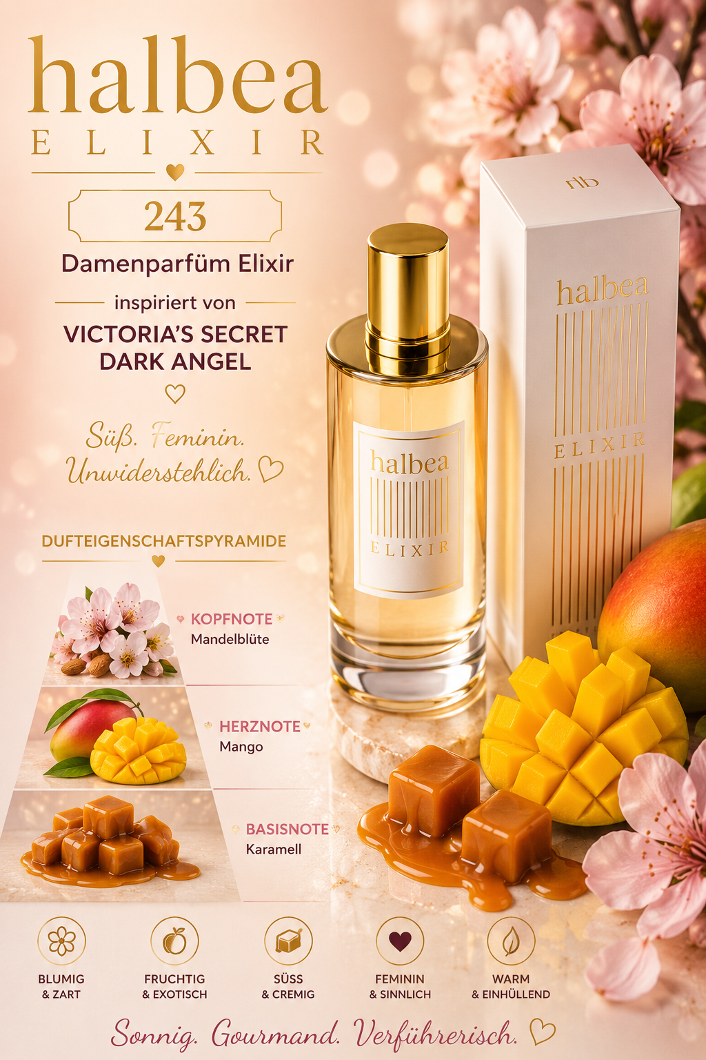 🥭🍬 Halbea 243 – Damenparfum Elixir | inspiriert von Victoria’s Secret – Dark Angel 🍬🥭