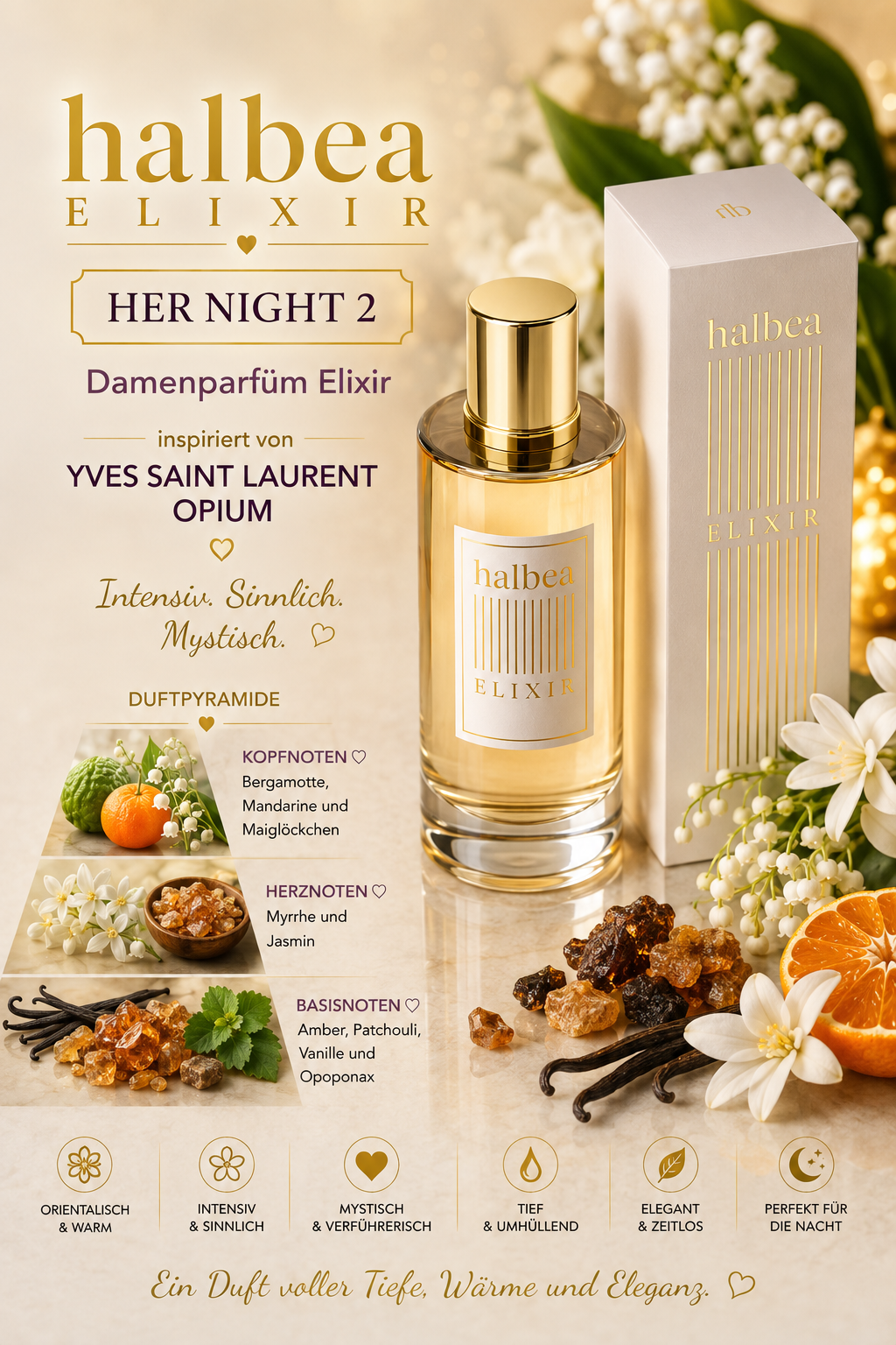 🌙✨ Her Night 2 – Damenparfum Elixir – inspiriert von Yves Saint Laurent Opium ✨🌙