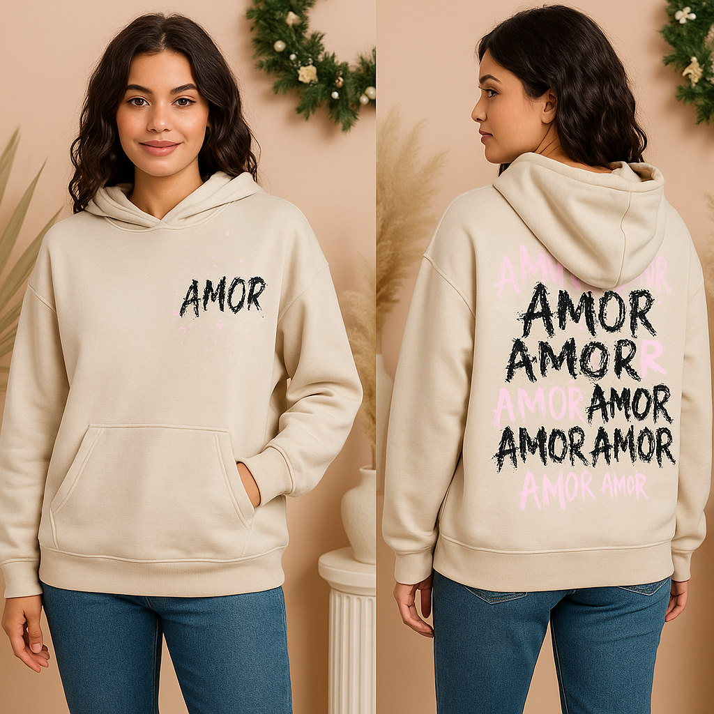 💖 AMOR Hoodie – 3 Farben – Gr. 38–44 💖