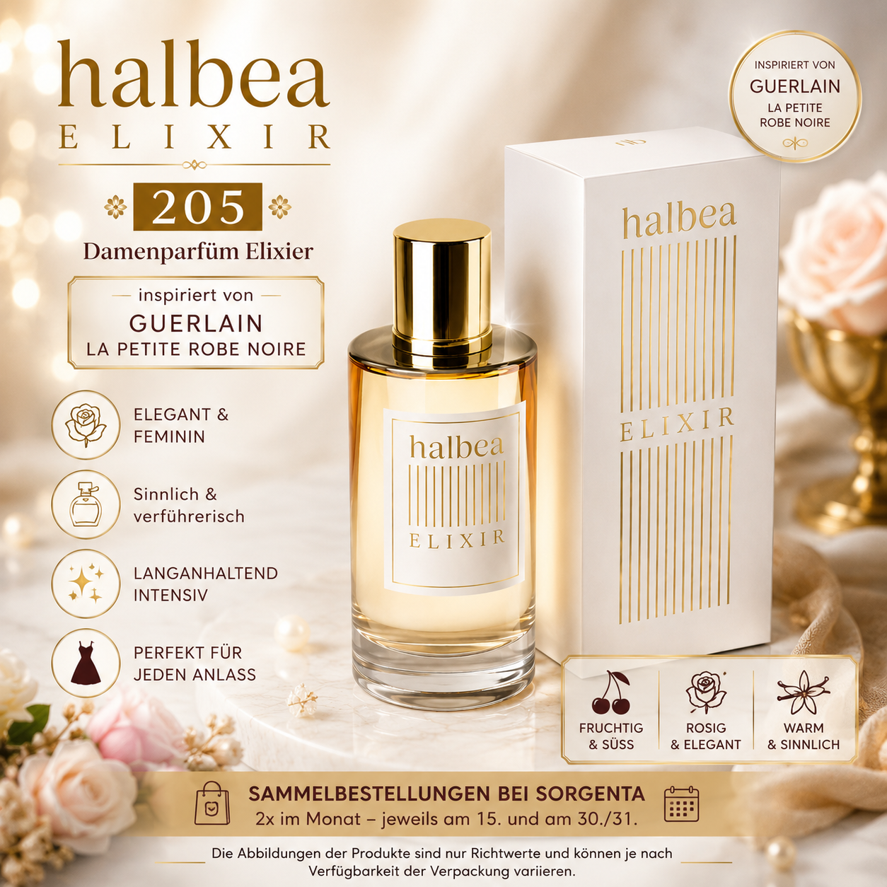 🌹✨ Halbea 205 – Damenparfüm Elixier | inspiriert von Guerlain – La Petite Robe Noire ✨🌹