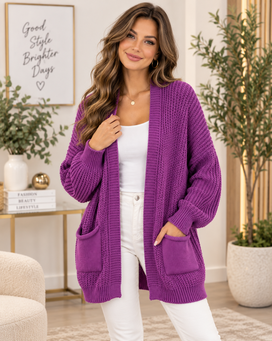 🌈✨ Oversize Strickcardigan mit Taschen – bis Gr. 48 ✨🌈