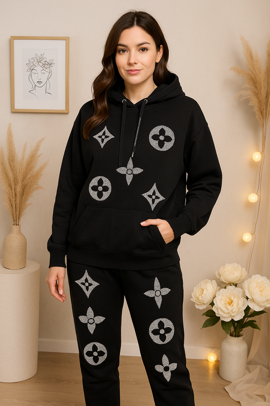 🖤 Zweiteiler mit Strass-Symbolen – Gr. 42–46 🖤