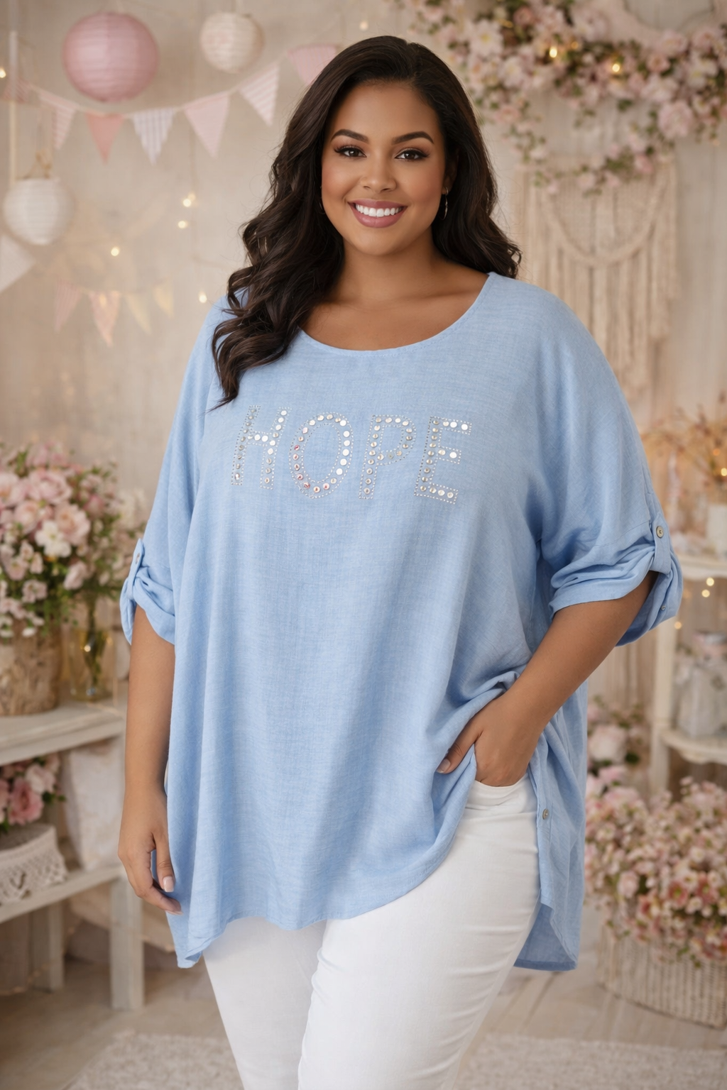 💙✨ BLUSEN-SHIRT „HOPE“ – GR. 50–56 ✨💙