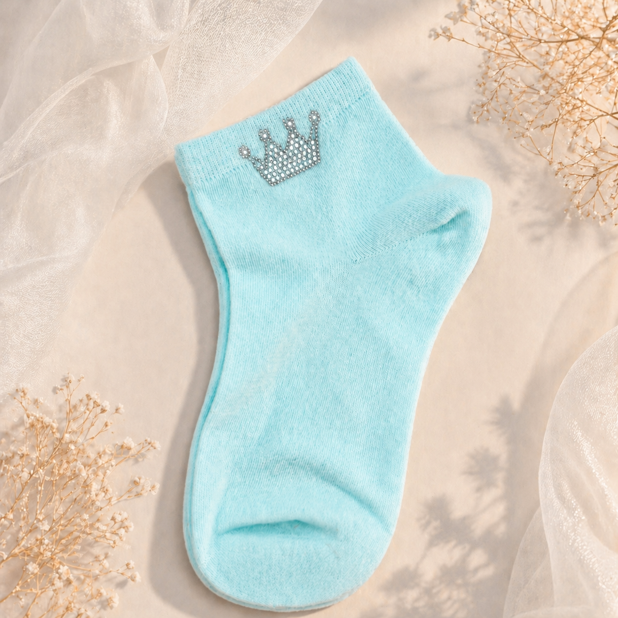 Strass-Söckchen mit Krone 👑 | Größe 38–41 | 4 Farben