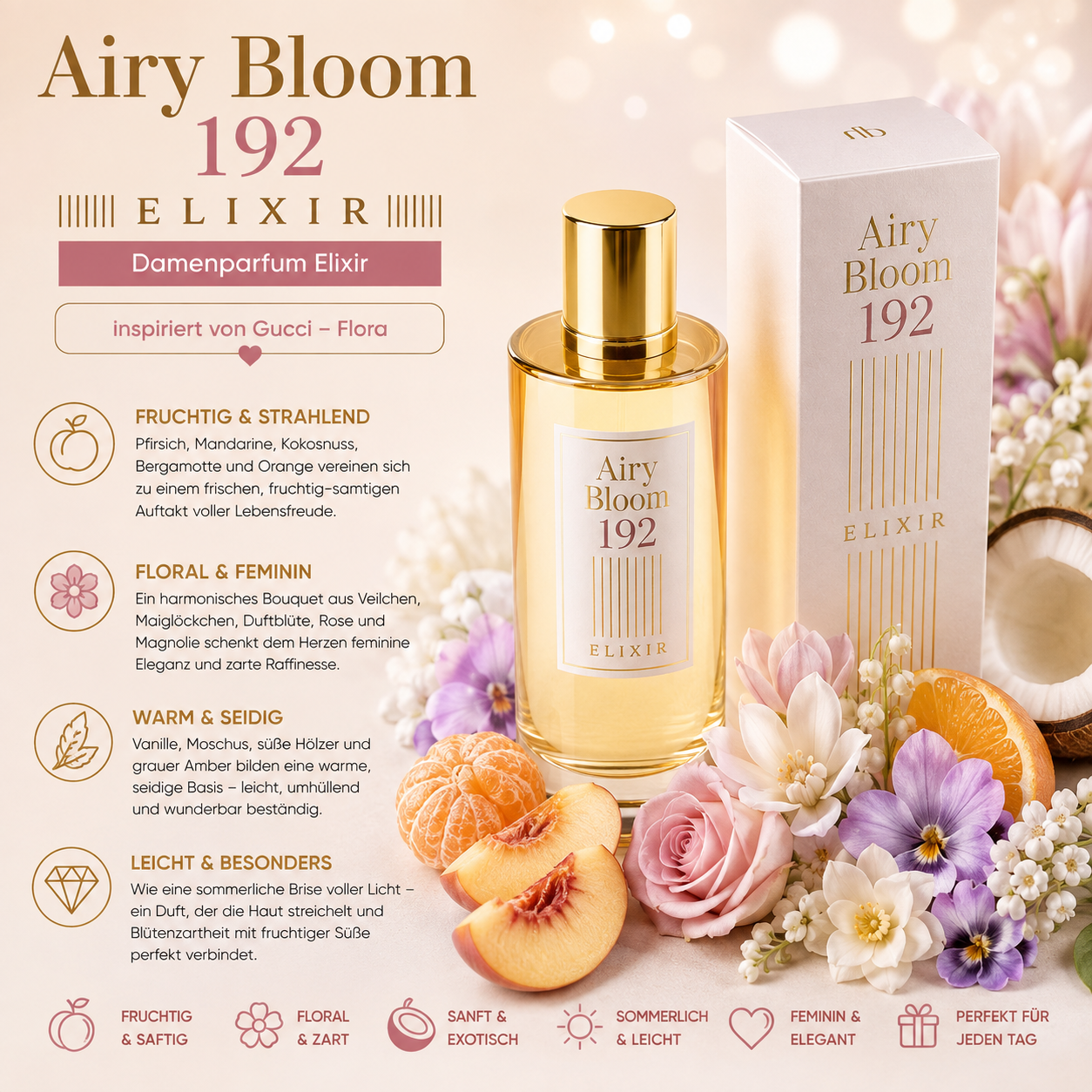🌸✨ Airy Bloom 192 – Damenparfum Elixir ✨🌸  inspiriert von Gucci – Flora 💖