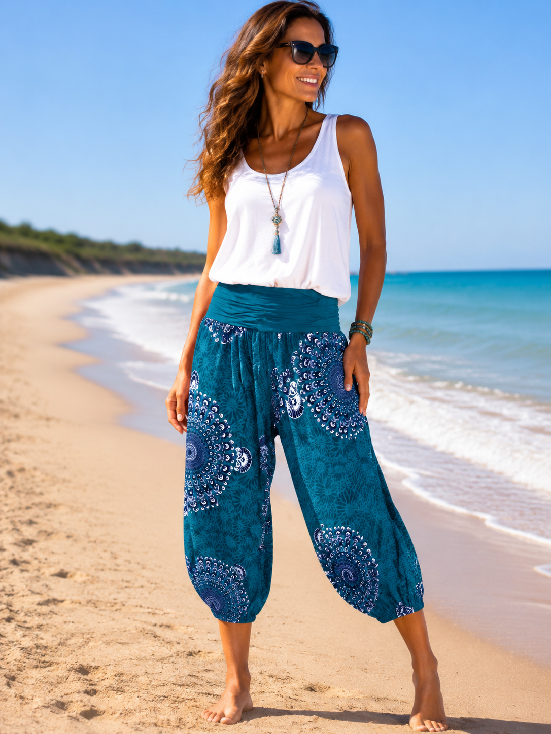 💖 Capri-Haremshose Gr. 36–42 – 4 traumhafte Farben | 100 % Viskose | Luftig, bequem & perfekt für den Sommer