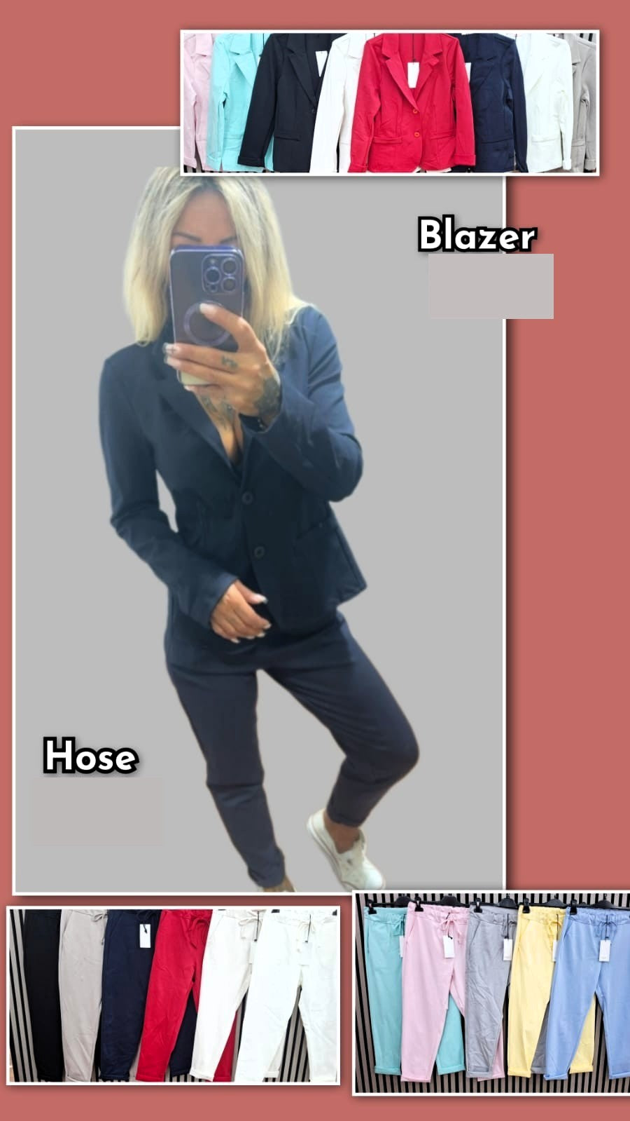 Damen Casual Anzughose/Jersey-Hose mit elastischem Bund