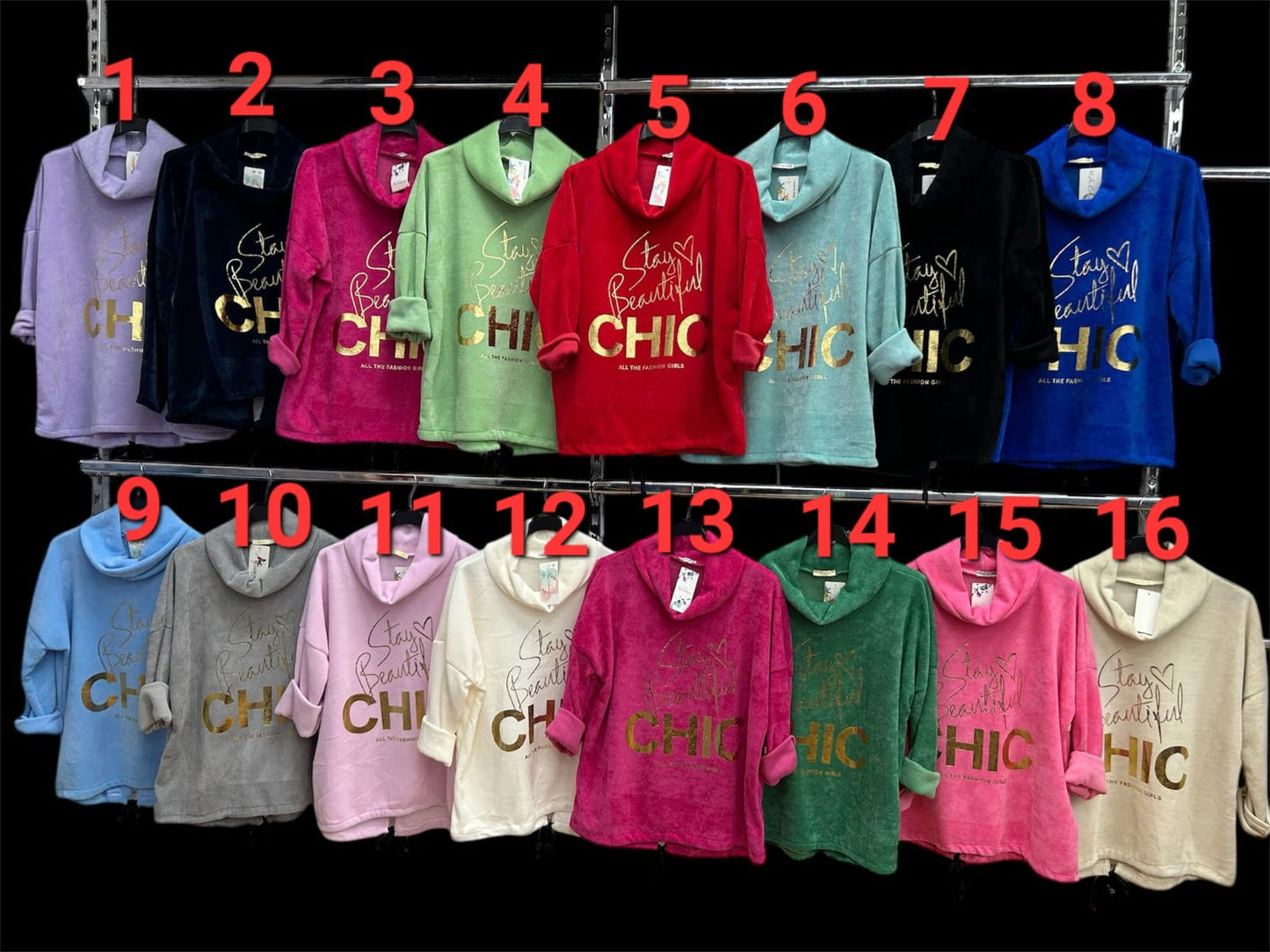 Feincord-Shirt "CHIC" mit Stehkragen Gr. 42 - 46 in versch. Farben