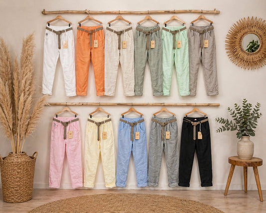 🌸✨ Sommerliche Trendhose mit Gürtel ✨🌸