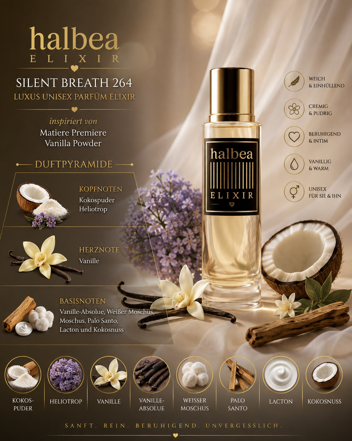 🤍✨ Silent Breath 264 – Unisex Parfum Elixir ✨🤍 Inspiriert von Matiere Premiere – Vanilla Powder