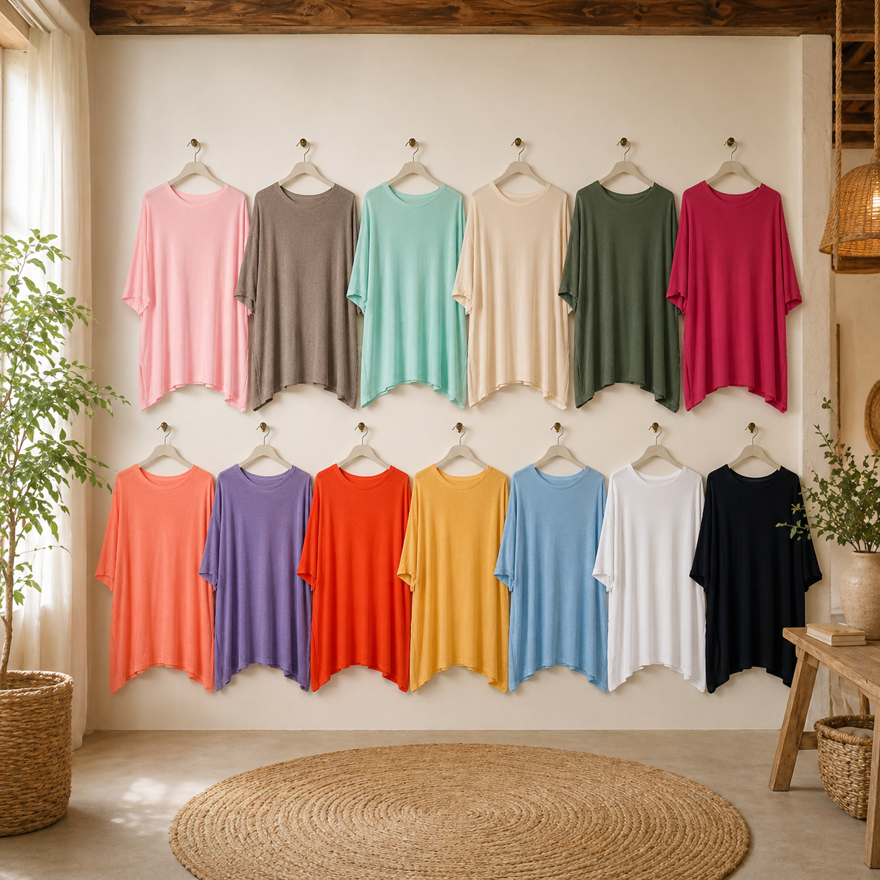 Vorbestellung 💕 Oversize-Shirt Gr. 48–56 | 13 Farben 🌈 | 100% Baumwolle 🌿