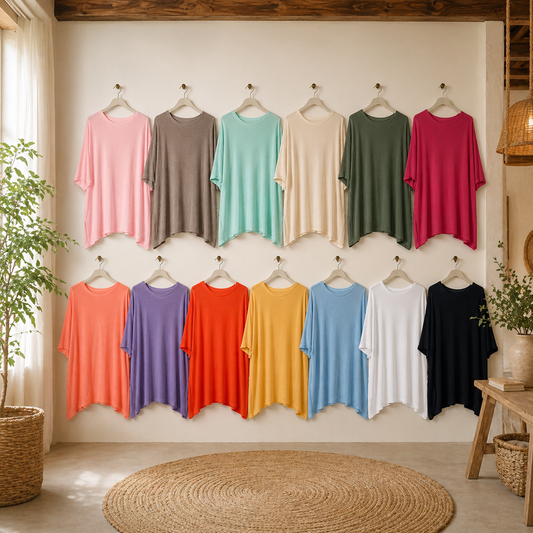 Vorbestellung 💕 Oversize-Shirt Gr. 48–56 | 13 Farben 🌈 | 100% Baumwolle 🌿