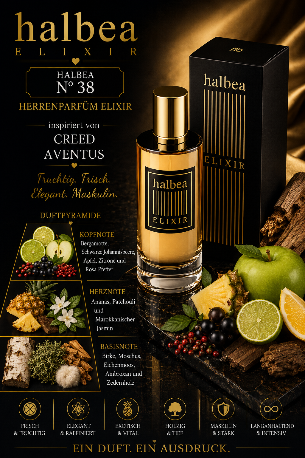 🖤✨ Victor Heritage 38 – Herrenparfum Elixir | inspiriert von Creed Aventus ✨🖤