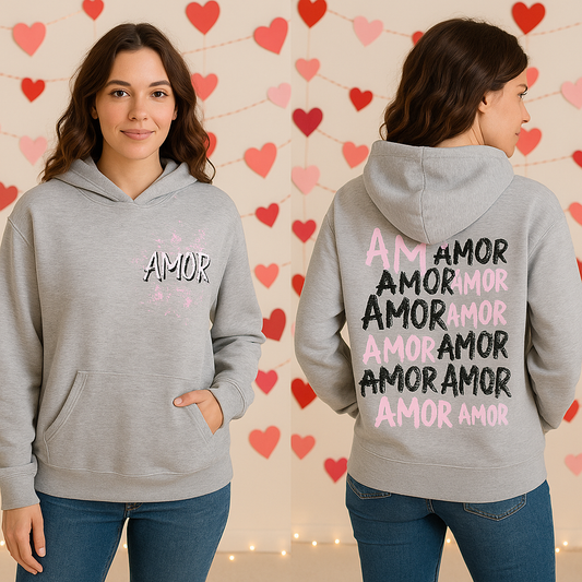 💖 AMOR Hoodie – 3 Farben – Gr. 38–44 💖