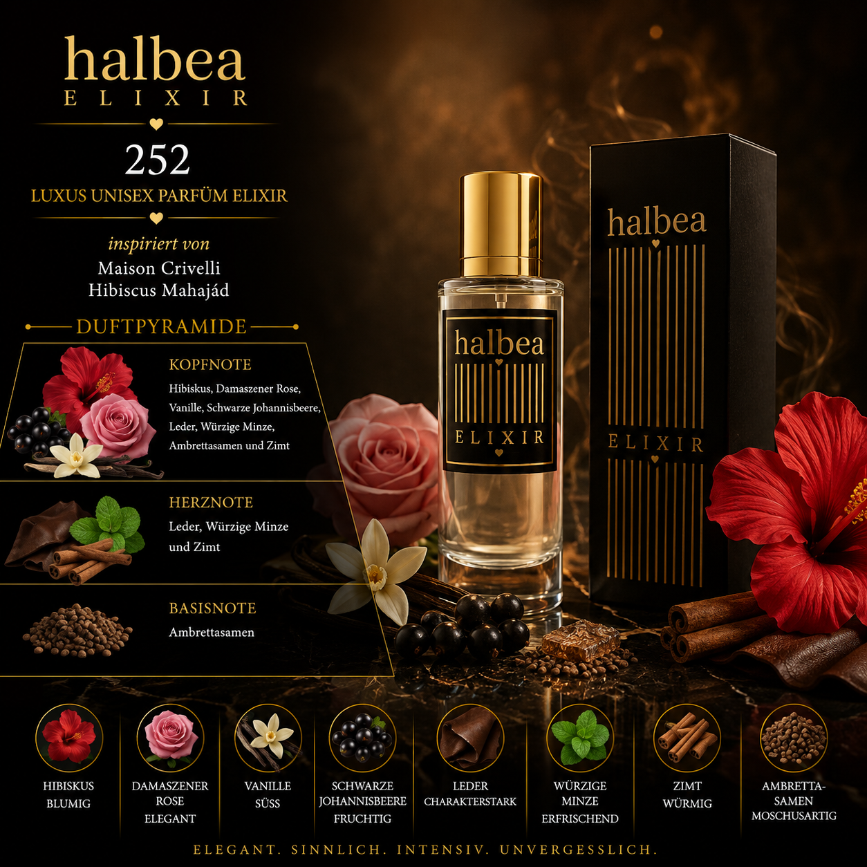 🌺✨ Halbea 252 – Unisex Parfum Elixir | inspiriert von Maison Crivelli – Hibiscus Mahajád ✨🌺