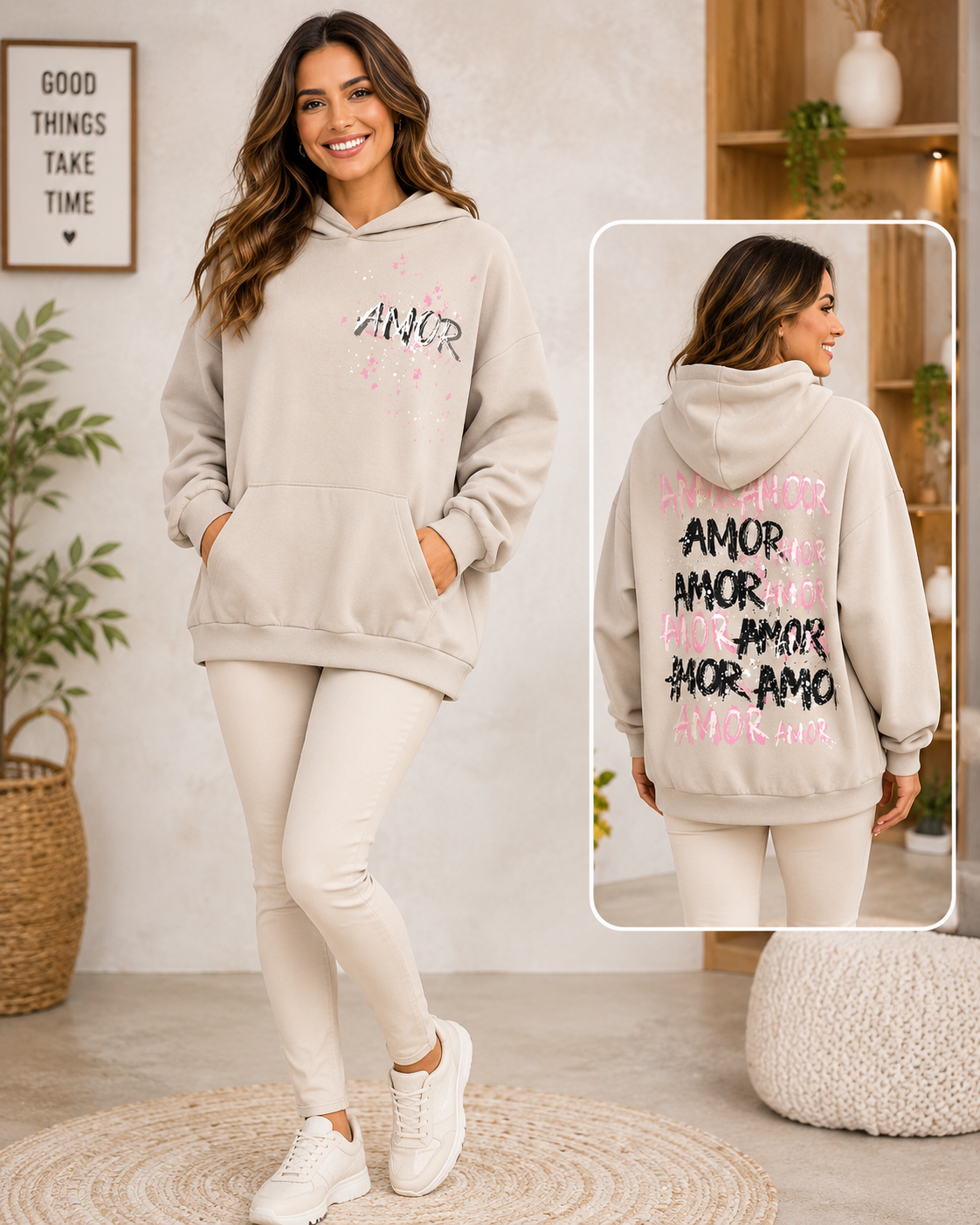 💖 AMOR Hoodie – 2 Farben – Gr. 38–44 💖