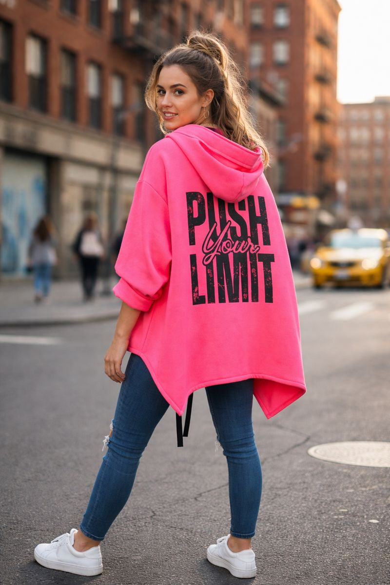 Hoodie-Jacke "Push Your Limit" | 4 Farben | Einheitsgröße (38-46) 🌈✨