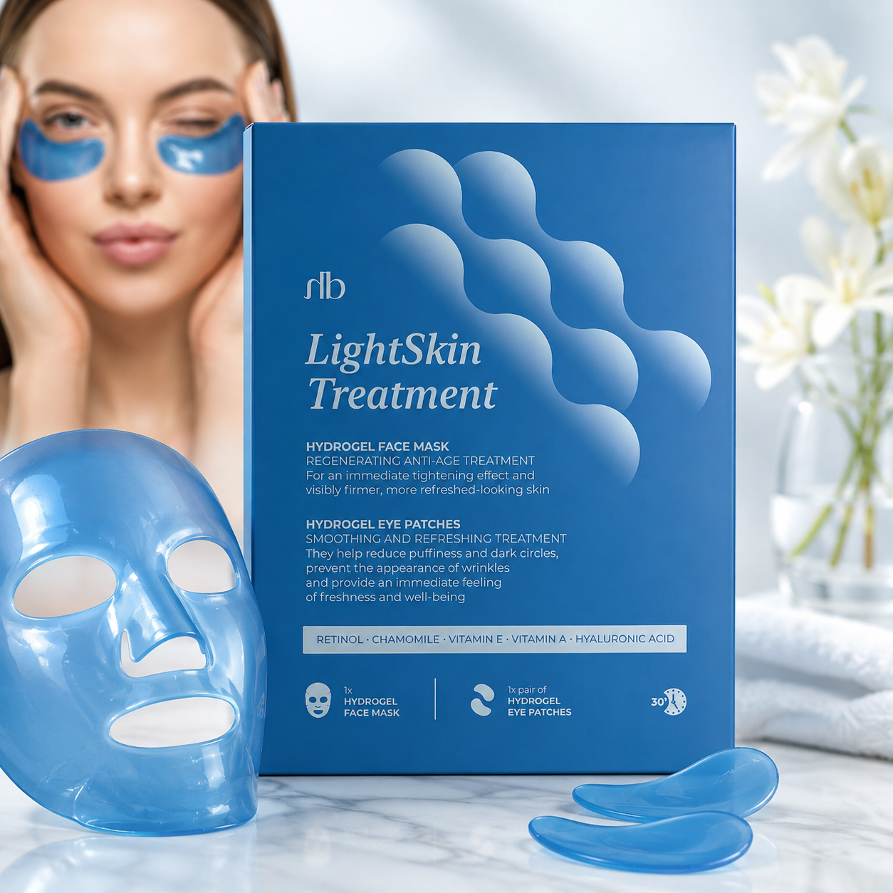 💙✨ LightSkin Treatment – Hydrogel-Gesichtsmaske & Augenpatches ✨💙