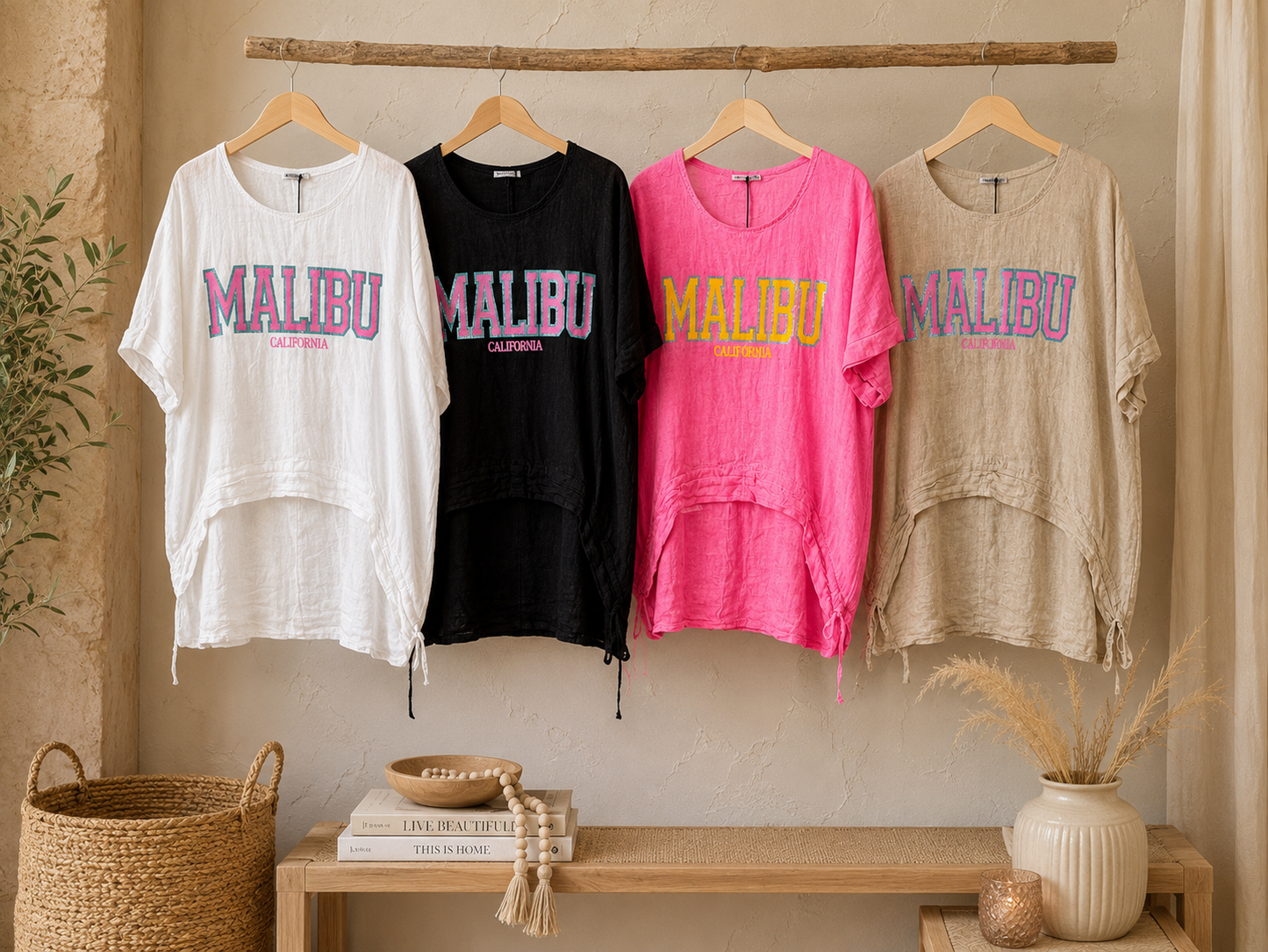 🌴 Malibu Oversize Shirt Gr. 38–44 💕 | 4 Farben | Lässig & Sommerlich ☀️