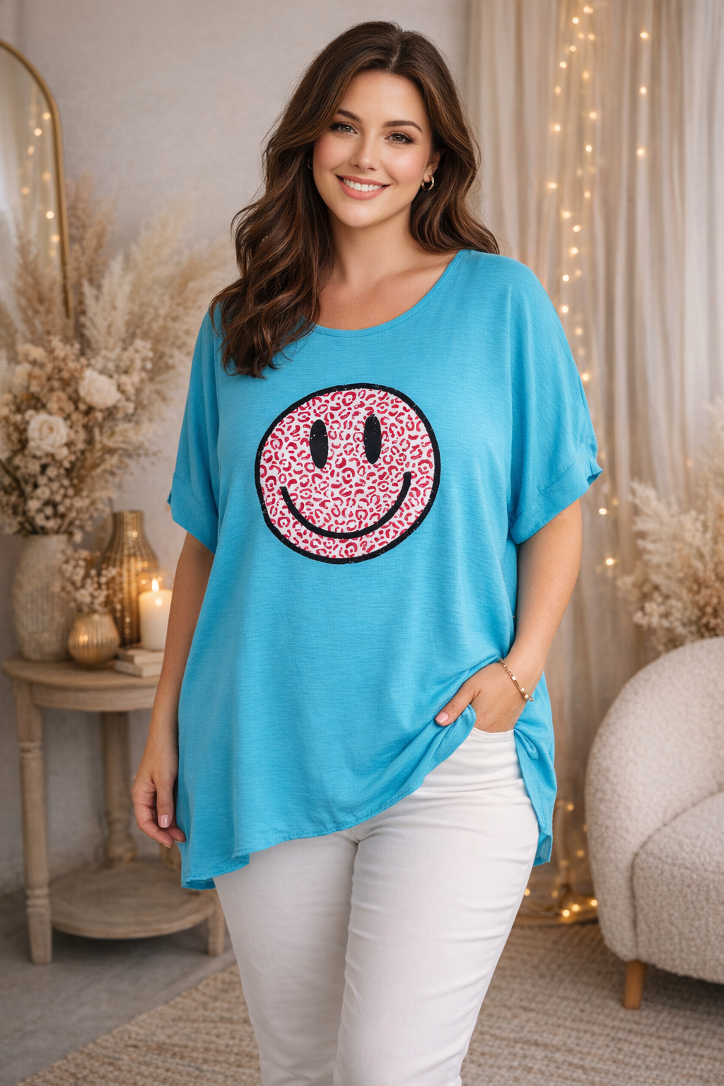 🌸 Blusen-Shirt Smiley – 2 Farben | Größe 46–50 | Locker & Stylisch 😍✨ 🌸