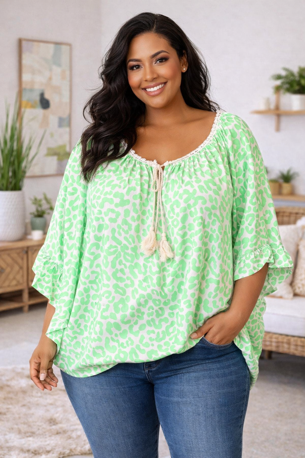 🌿💚 Leo-Tunika Shirt – Gr. 46–52 💚🌿