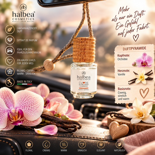 🌸✨ Halbea Car – Herz aus Orchidee & Vanille – 10 ml ✨🚗 🤍 Blumig • Cremig • Warm • Elegant • Sinnlich 🤍