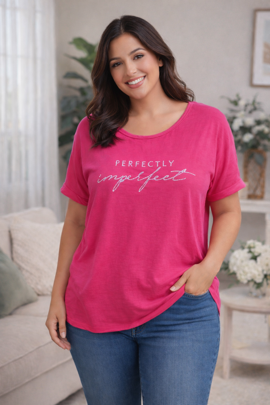 🌸 T-Shirt „Perfectly imperfect“ – Gr. 38–42 | 2 Farben 💕✨