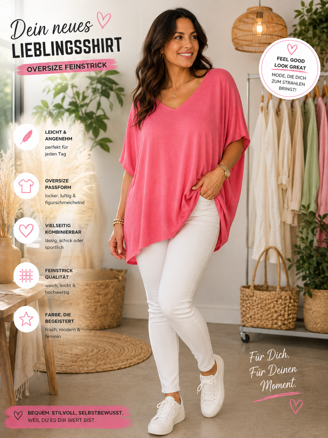 Oversize Feinstrickshirt Gr. 44–48 – weich & figurschmeichelnd 💕