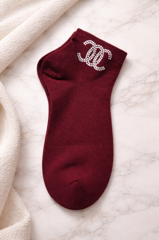 🧦✨ Damen Sneaker Socken – Strass Logo | Größe 38–41 | Mehrere Farben ✨🧦