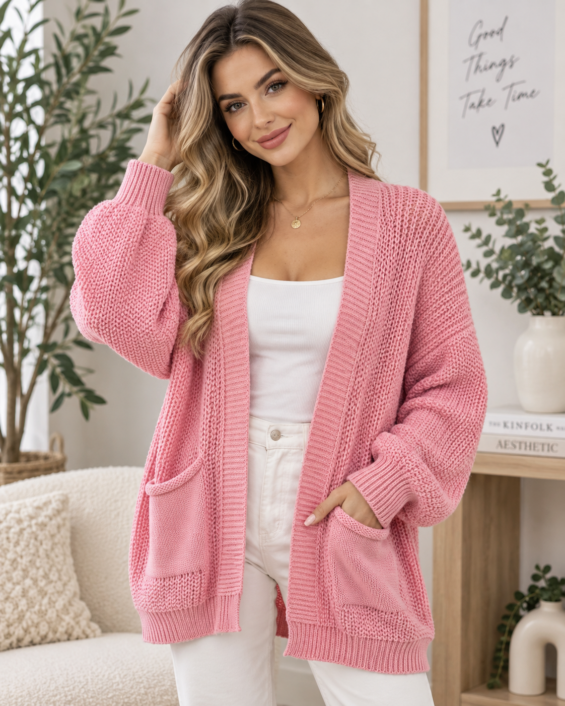 🌈✨ Oversize Strickcardigan mit Taschen – bis Gr. 48 ✨🌈