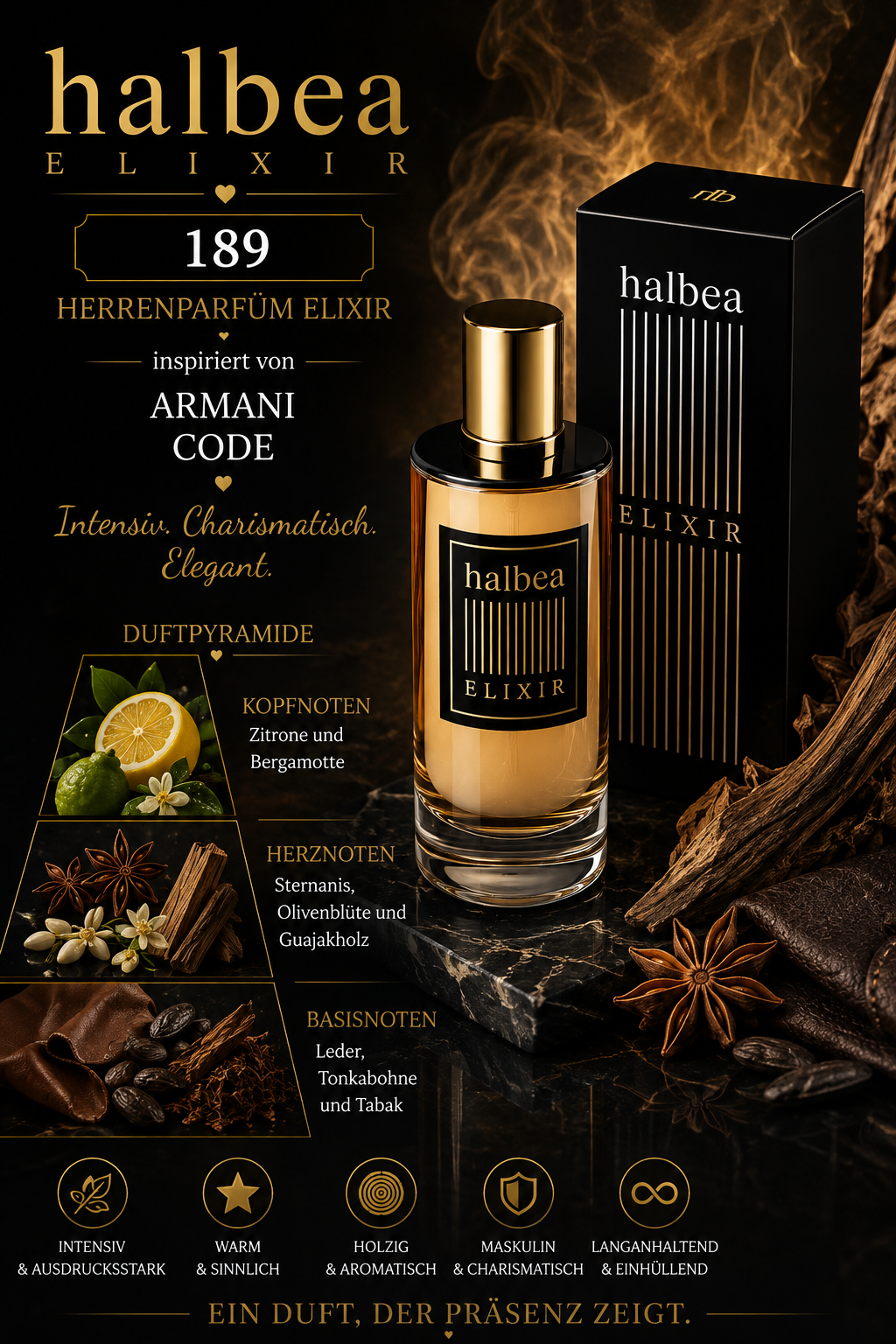 🖤✨ Halbea 189 – Herrenparfum Elixir | inspiriert von Armani Code ✨🖤