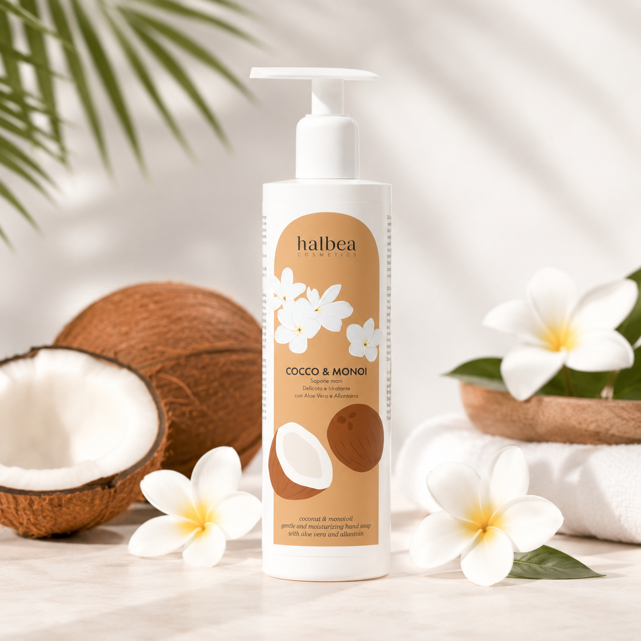 🥥🌺 Handseife Kokosnuss & Monoi mit Aloe Vera & Allantoin – 250 ml 🌺🥥