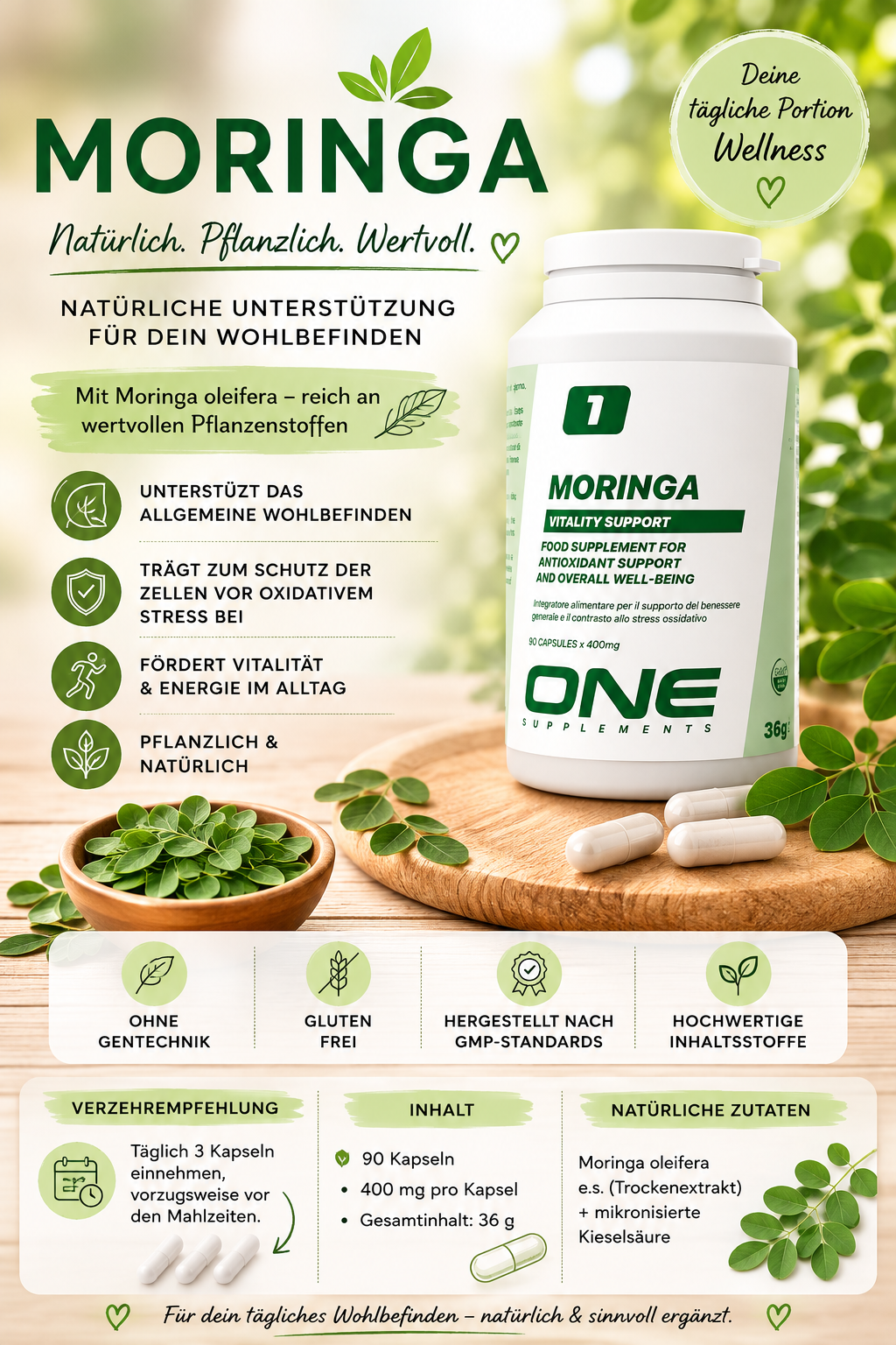 🌿 MORINGA – Natürliche Unterstützung für dein tägliches Wohlbefinden 🌿✨
