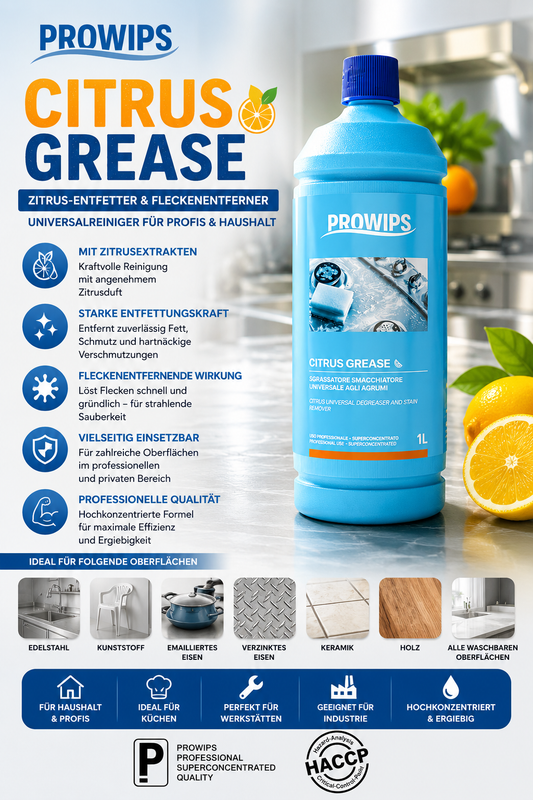 🍋 CITRUS GREASE – Zitrus-Entfetter & Fleckenentferner | 1 L 🍋✨