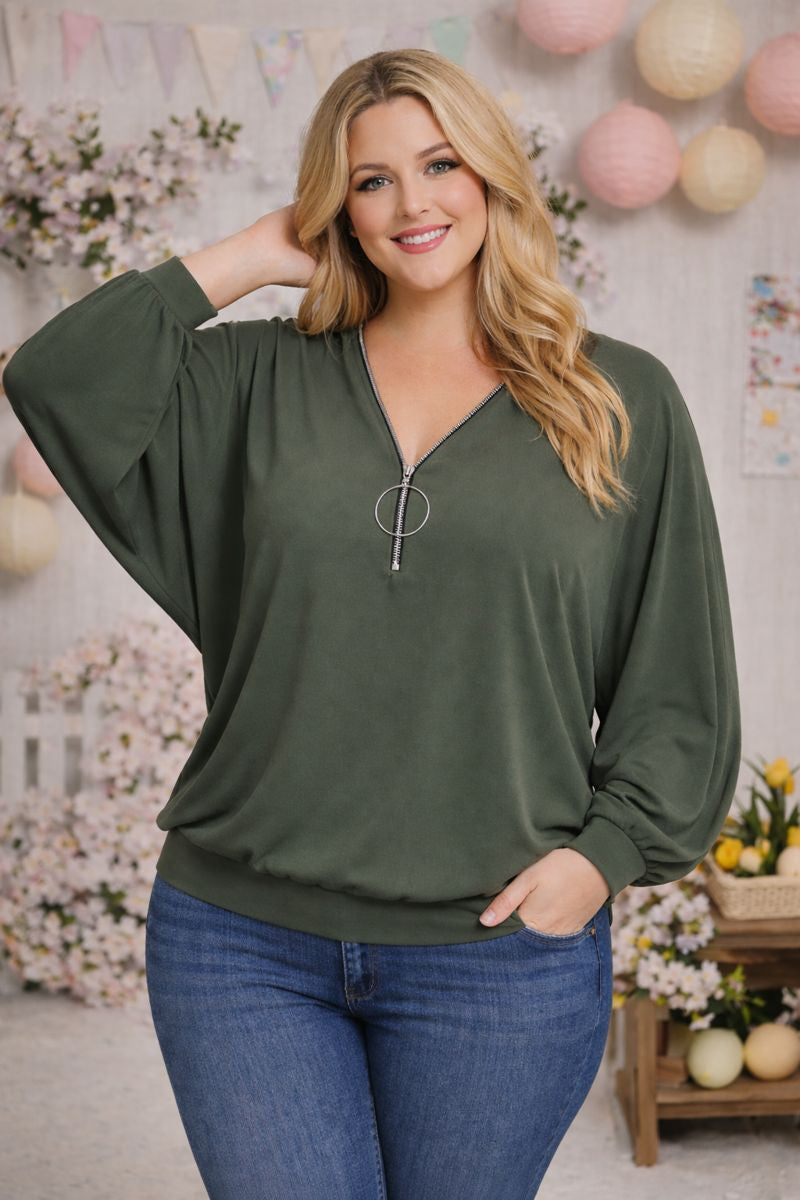 😍 Stylische Langarm-Flatterbluse – Einheitsgröße (48-54) 3 Farben zur Auswahl!