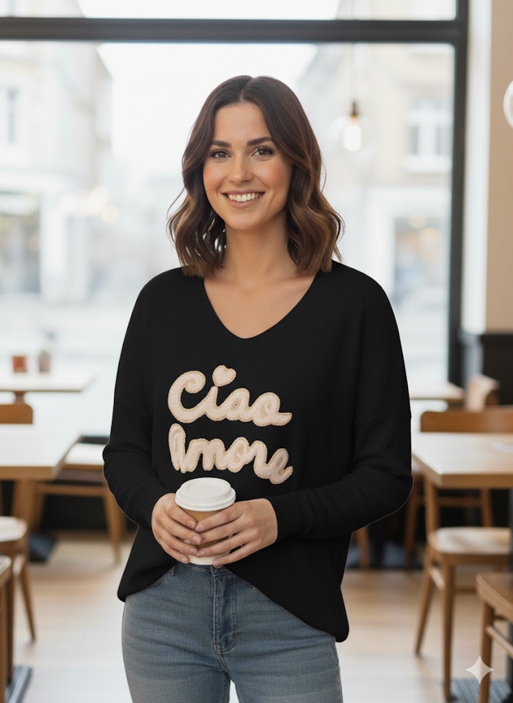 Feinstrick-Pullover "Ciao Amore" Gr. 42-46 in versch. Farben