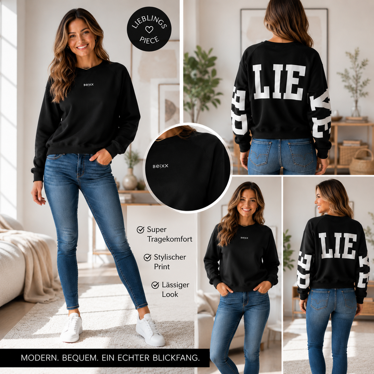 🙏 "BELIEVE" Statement Fleece Crop-Sweatshirt (4 Farben, One Size bis Gr. 42) 🙏