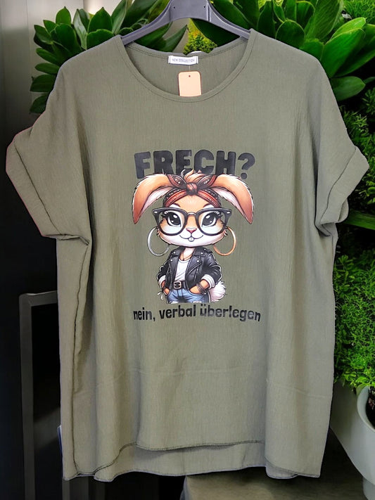 🐰✨ Blusen-Shirt „Frech? – nein, verbal überlegen“ | Gr. 42-46 | 7 Farben ✨🐰
