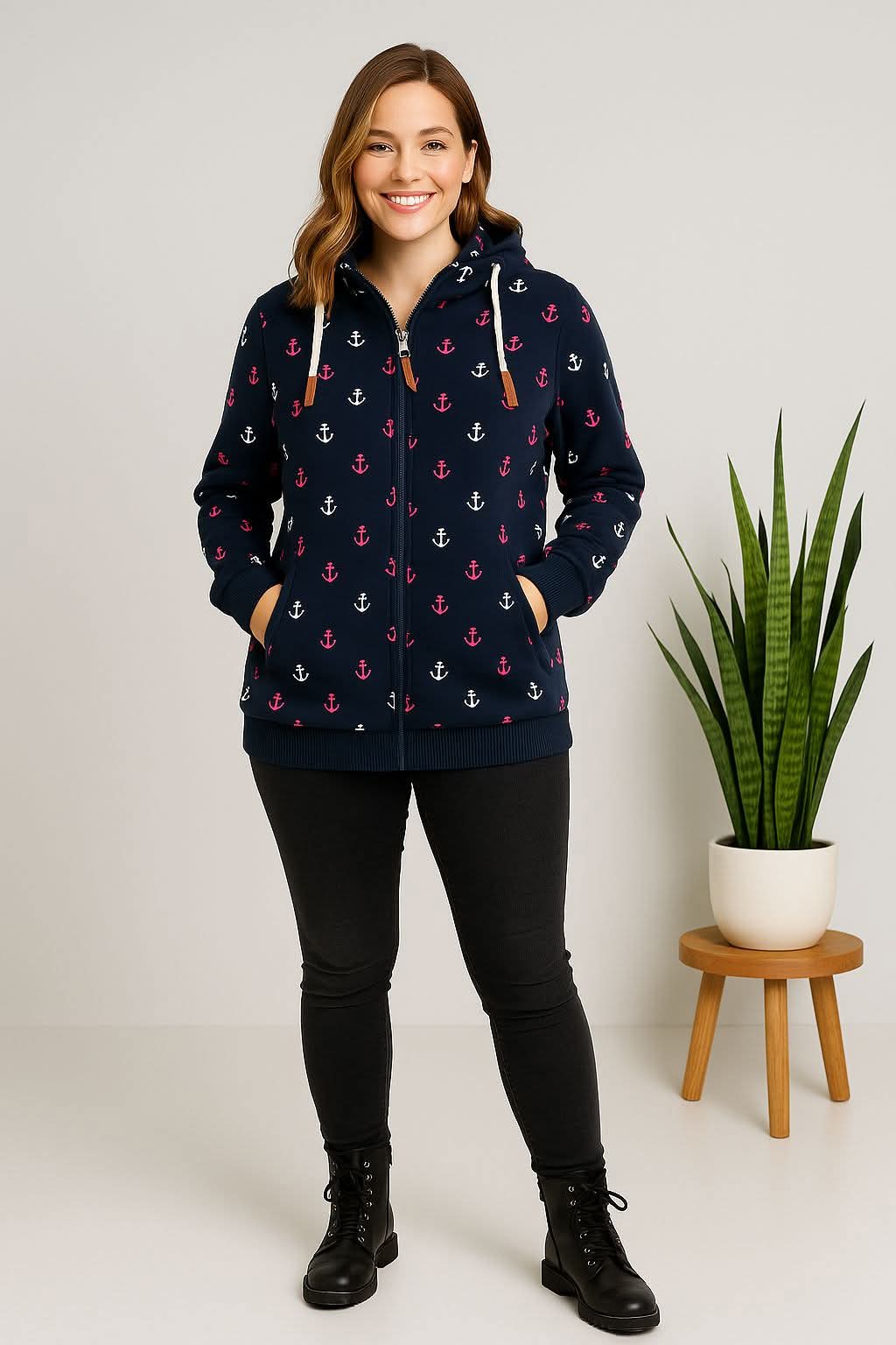 🎯 Anker-Kapuzenjacke ⚓ – 5 Größen – maritimer Look! 🎯