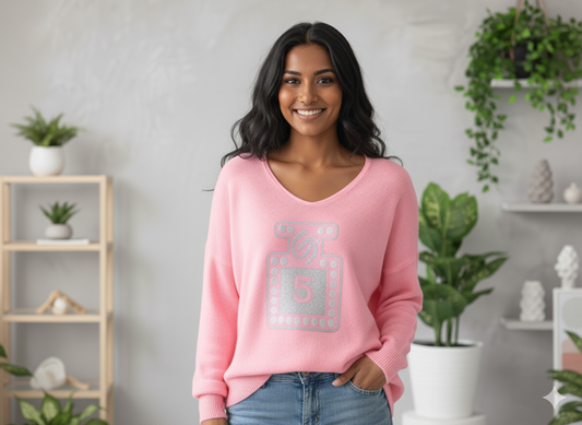 Kuschliger Pullover mit Parfumflaschen-Design Gr. 46 - 50 in versch. Farben