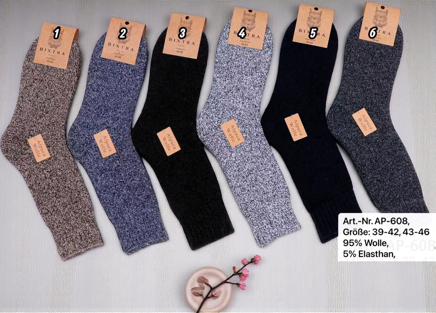 🧶 BIXTRA Alpaka Wollsocken 3-Pack – Gr. 39-42 & 43-46 🧶