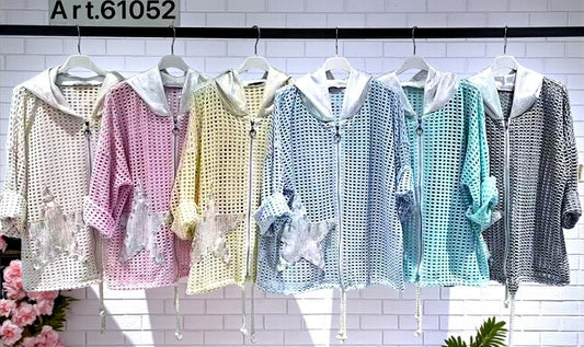 ✨ Vorbestellung Loch-Jacke „Stern“ ✨ 6 Farben 🌈 | Größe 38–42