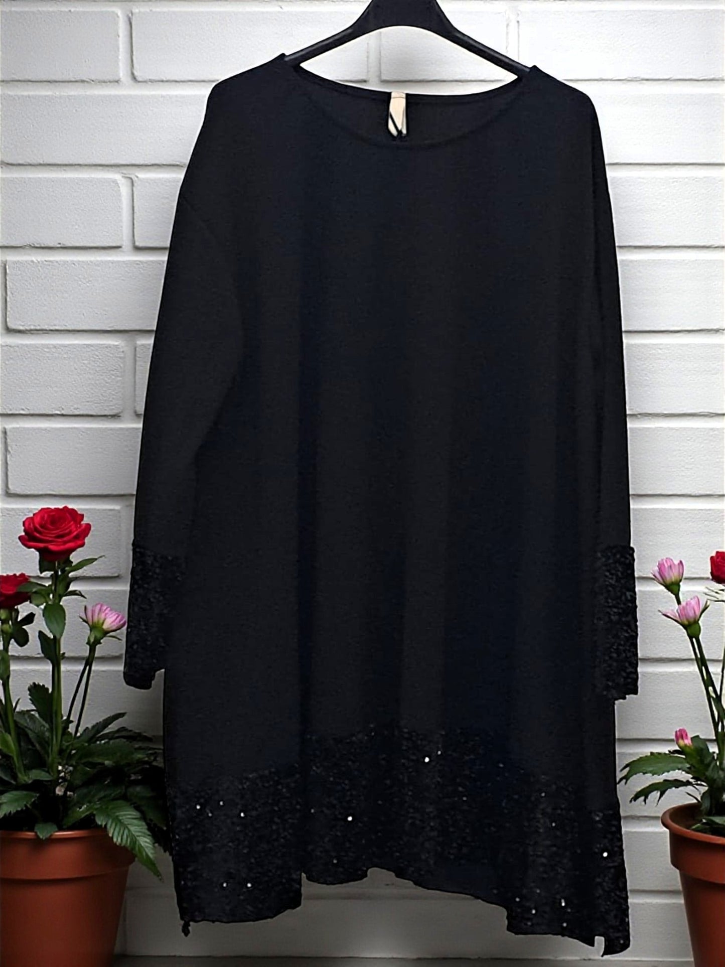 🖤 Glamouröse Pailletten-Tunika! ✨One Size (42-46)