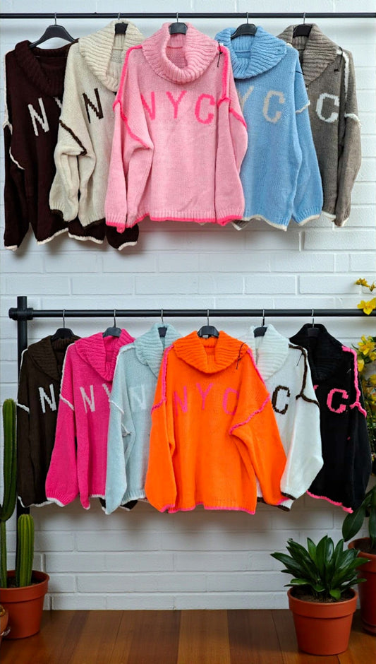 🤩 Mega-Oversize NYC-Strickpulli! 11 Farben, Onesize (38-42) – Dein Trend-Piece! 🧶